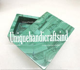 Jewelry Box, Malachite Green Stone Marble Jewelry Box, Marble Keepsake Box, Decorative Box , Accents, Made In India Handmade Gift For Her Unique Handicrafts IND